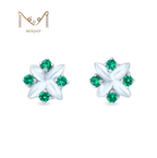 Humnava Ring & Studs (green)