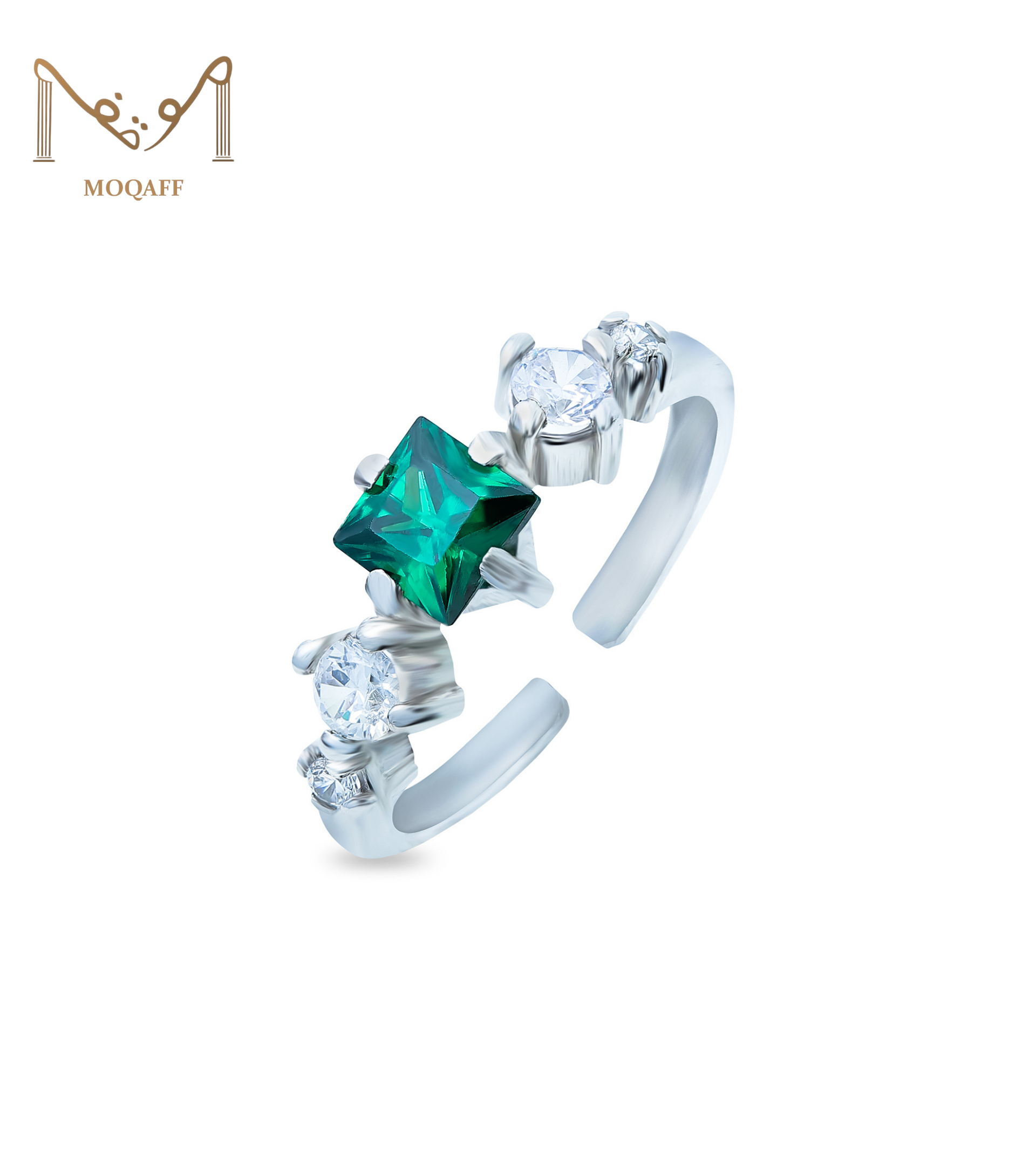 Humnava Ring & Studs (green)